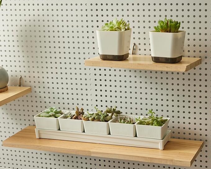 SEVENY 2 Pack Pegboard Shelf Wall Organizer, Pine Wooden Garage Tool Storage - Image 8