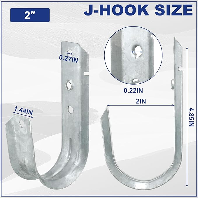 Gisafai 100 Cable Support J Hook, Cable Hooks - Image 2