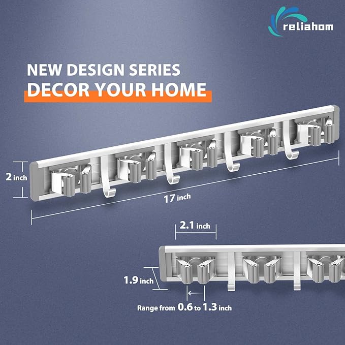 Broom Holder Wall Mount Mop and Broom Hanger Wall Mounted Garage Storage Rack - Image 6