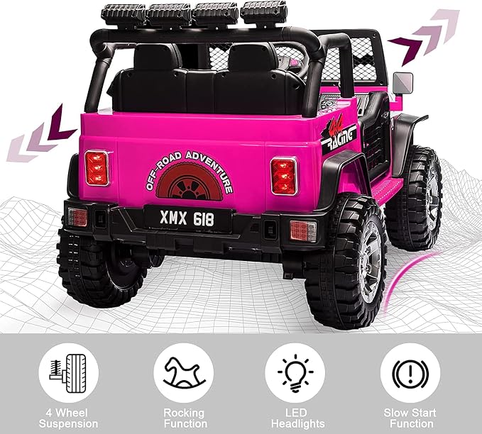 2-Seat Kids Ride on Truck Car, 12V Battery Powered Electric Vehicle - Image 6