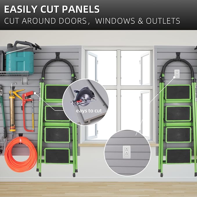 Slat Wall Paneling Garage Wall Organizer, Slat Board PVC Wall Panels Garage - Image 4