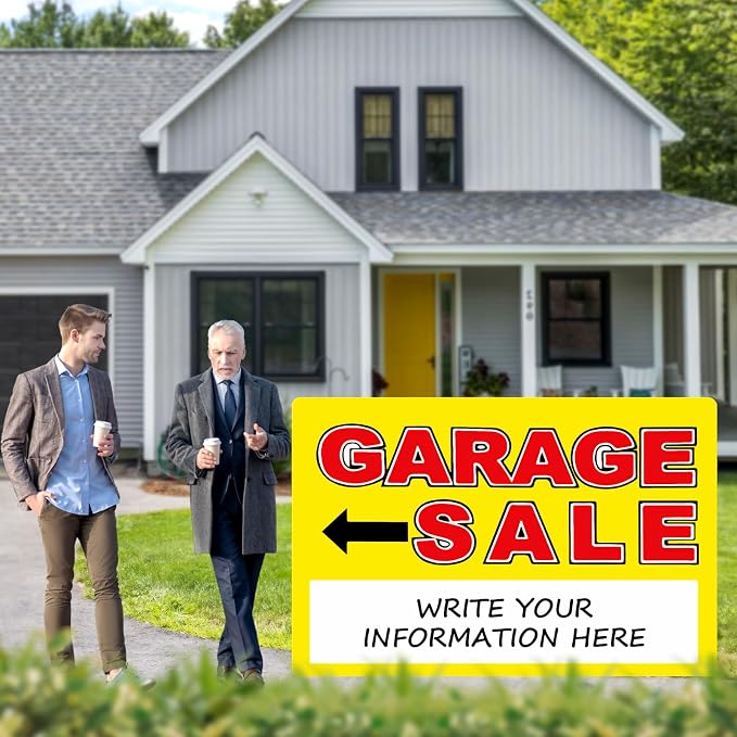 Garage Sale Sign, Large Size 24" x 16" Garage Sale Signs - Image 4