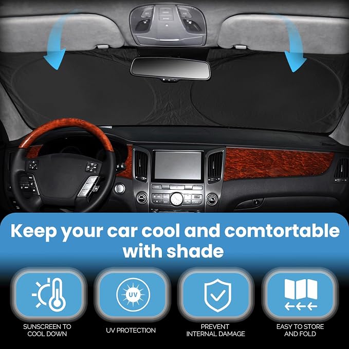for Chevy Car Equinox 2005-2017 Windshield Sunshade Foldable Sun Shield - Image 4