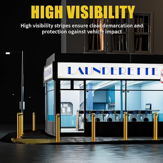 Safety Bollard Post, 48 Inch Height Steel Bollards, 4.5 Inch Diameter Parking - Image 5