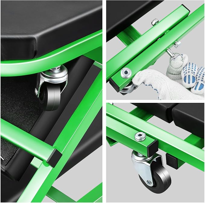 DNA MOTORING 40 Inches Folding 2 in 1 Rolling Z Creeper, Adjustable Roller - Image 6