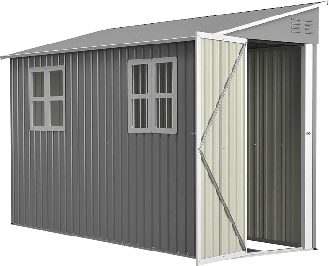 4x10 Ft Outdoor Metal Shed, Heavy-Duty Storage Shed by LZBEITEM