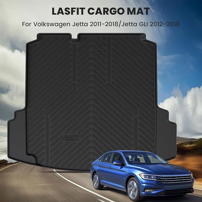 LASFIT Cargo Mat for Volkswagen Jetta 2011-2018, Custom Fit All-Weather TPE - Image 2