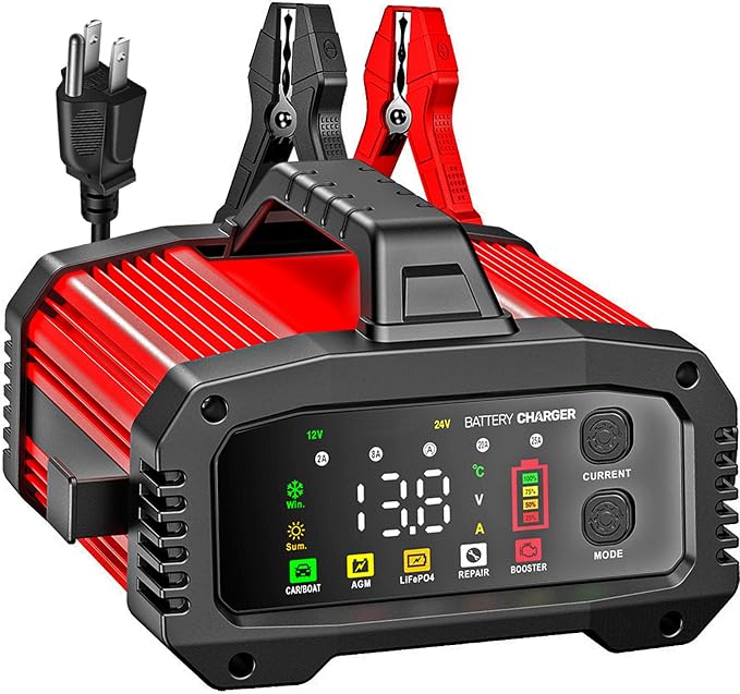 25A Battery Charger, 2/8/20/25 Amp 12V/24V LiFePO4 Lead Acid Fully Automatic by Huiaipaic