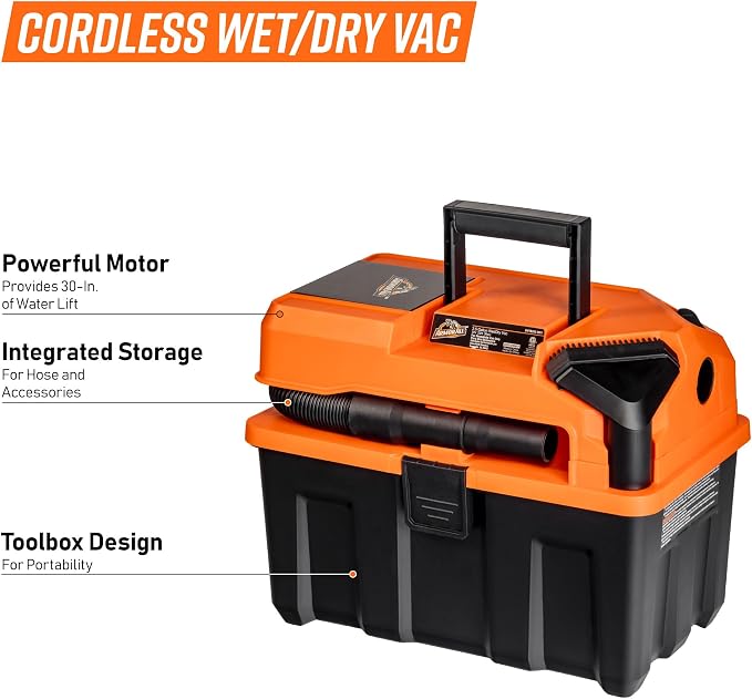 Armor All 2.5-Gallon 20V Cordless Wet Dry Vacuum – DVTB202 0902 - Image 2