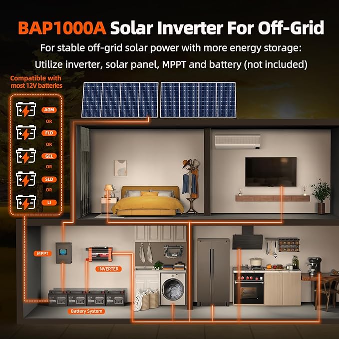 BELTTT 1000Watt Pure Sine Wave Inverter 12V DC to 120V AC - Image 5