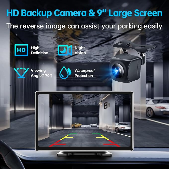 9" Wireless Apple CarPlay Android Auto Screen - Image 8