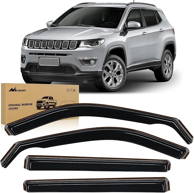 Nilight Vent Window Visors for Jeep Compass 2017 2018 2019 2020 2021 2022 2023 by Nilight