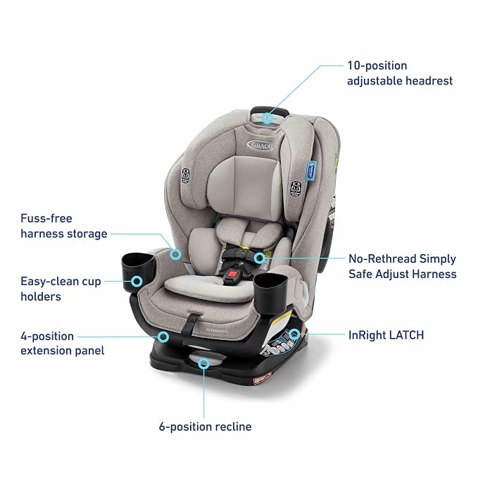 Graco Extend2Fit Convertible Baby Car Seat, Rear and Forward Facing, Adjustable - Image 7
