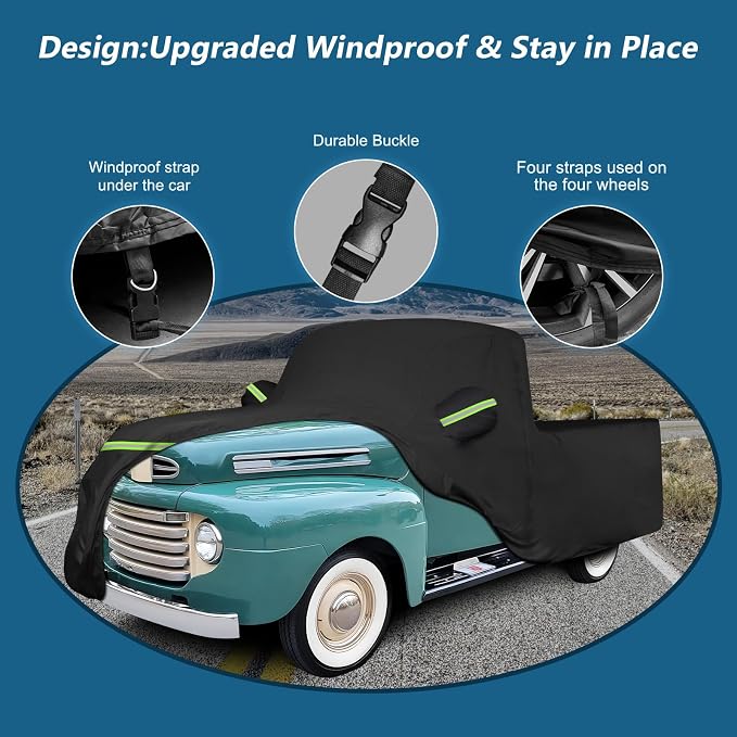 Car Cover for Ford F100 Truck Cover, 420D Oxford Waterproof All Weather Heavy - Image 3