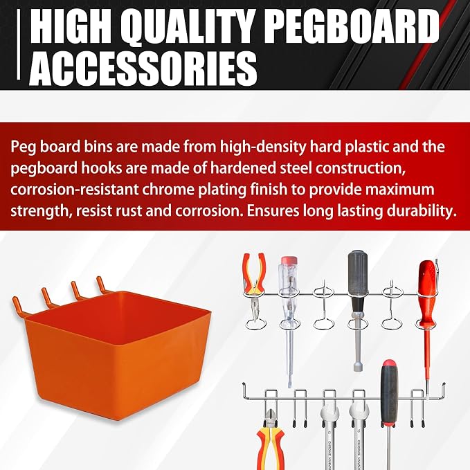 C&T 278 Piece Pegboard Hooks Assortment Kit, Pegboard Accessories Organizer Set - Image 2