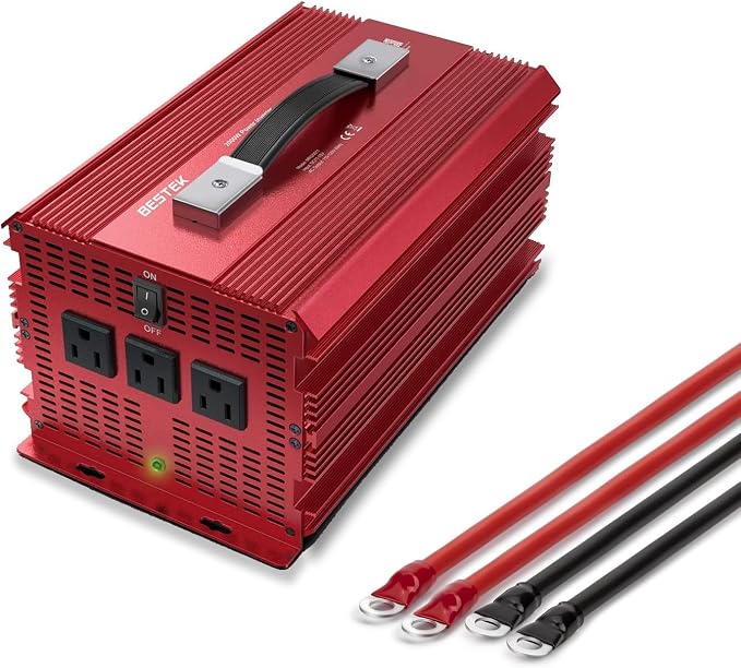 BESTEK 2000W Power Inverter 3 AC Outlets DC 12V to 110V AC Car Power Converter by BESTEK