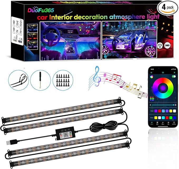 Car Led Strip Lights, RGB Truck Interior Lights by DUOFU365
