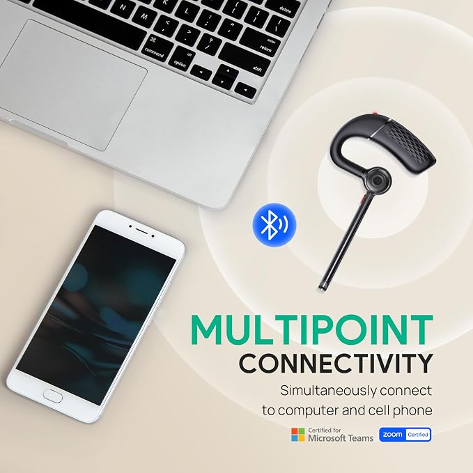 Yealink BH71 Lite Bluetooth Headset, Wireless Earpiece - Image 7