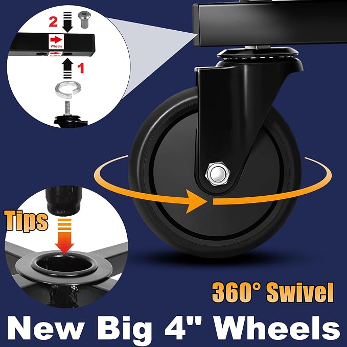 Rolling Stool with Wheels, Adjustable Shop Stool Mechanic Chair Seat Garage - Image 8