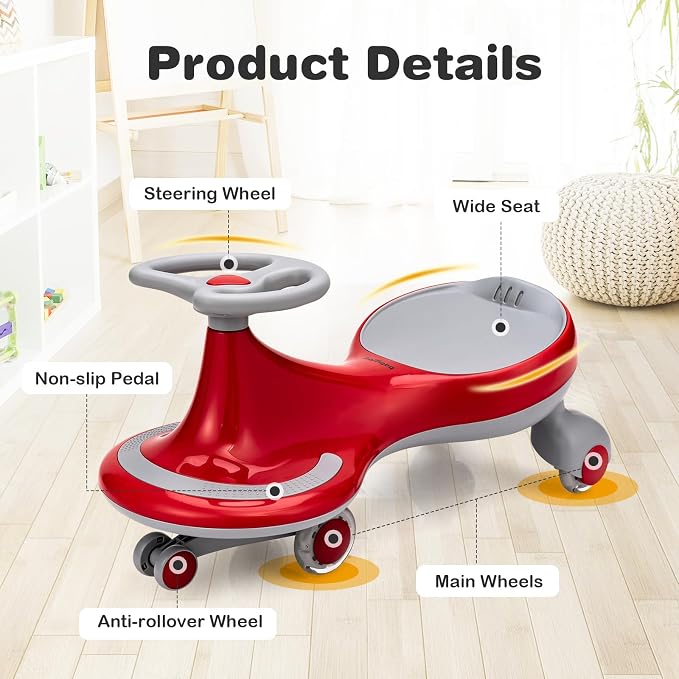 HONEY JOY Wiggle Car, 2 in 1 Swing Car - Image 4