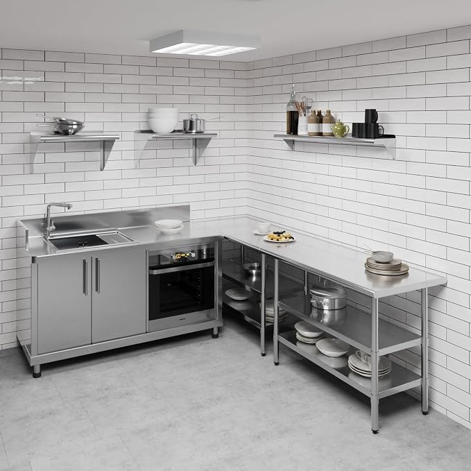 AmGood 48" Long X 8" Deep Stainless Steel Wall Shelf | NSF Certified | - Image 2