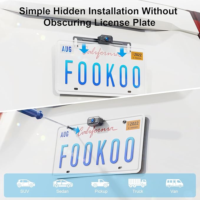 Fookoo HD 1080P 5-inch Wireless Backup Camera, DIY Guide Lines Wide Angle IP69 - Image 4