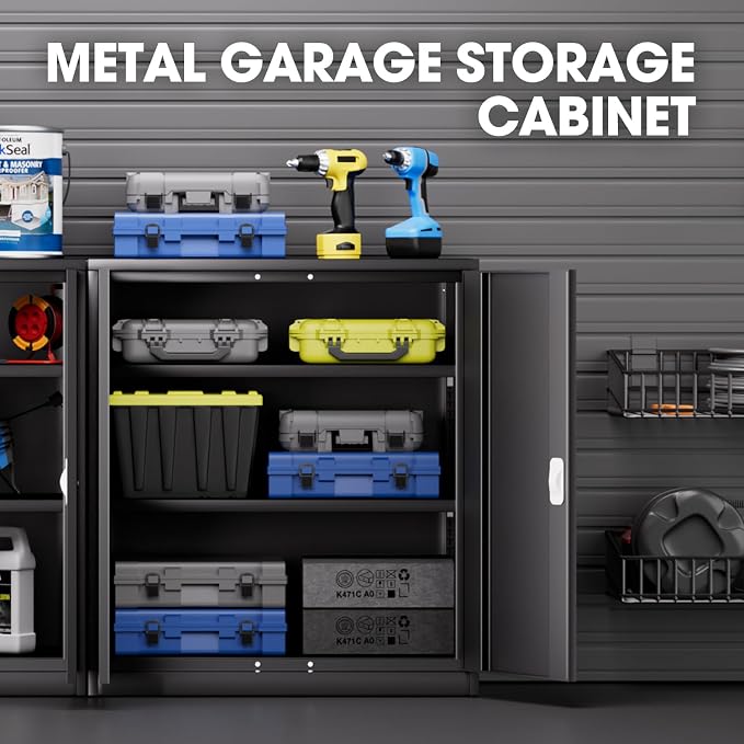 DNA MOTORING Metal Storage Cabinet, Metal Cabinet Heavy Duty Utility Cabinet - Image 6