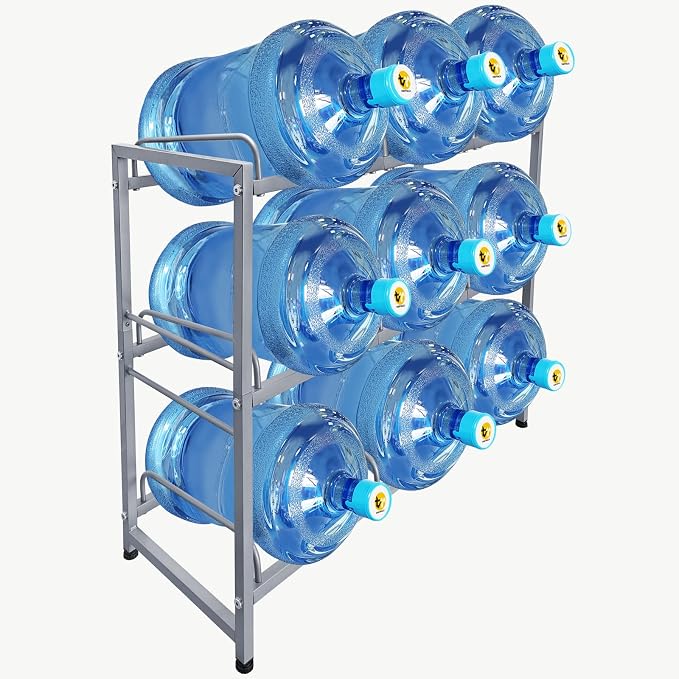 5 Gallon Water Jug Holder 9 Jugs Capacity, Newly Upgraded 3-Tier Heavy Duty - Image 2