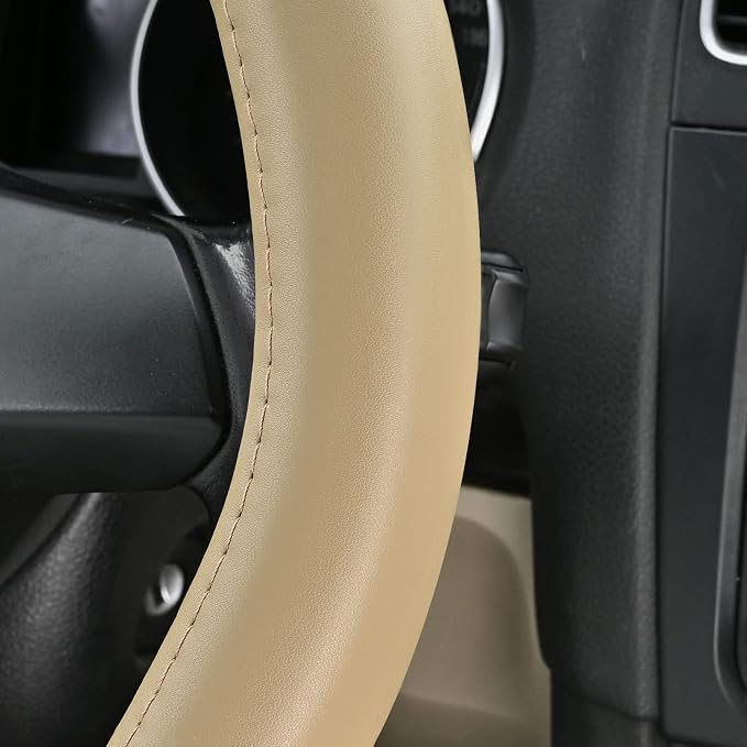 Haokay Heavy Duty Pure Cowhide Steering Wheel Cover SUV Car - Image 3