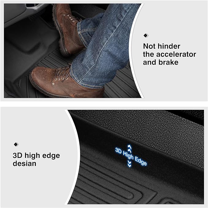 Powerty Floor Mats for 2021-2025 Jeep Grand Cherokee L 6 Seats Accessories All - Image 5