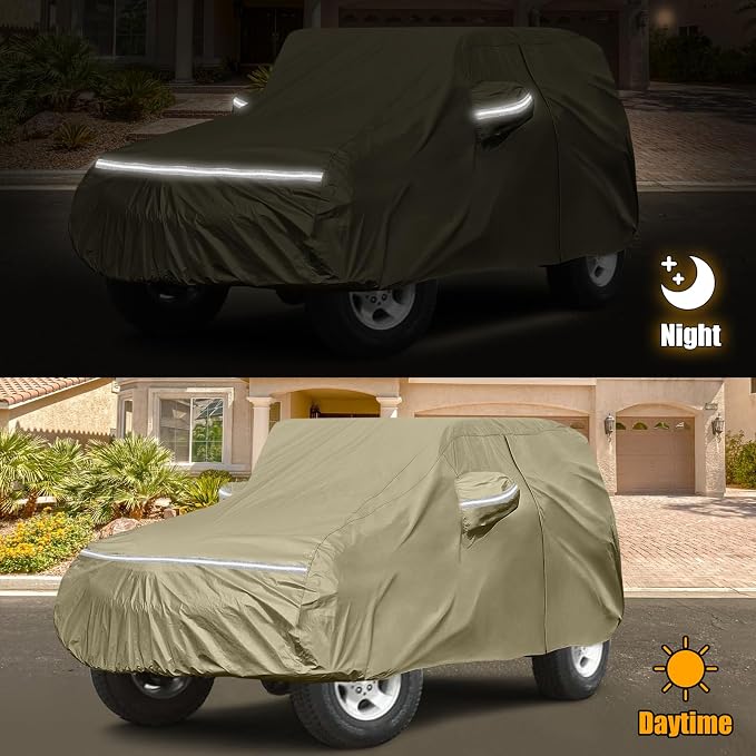 Waterproof Car Covers Replace for 1987-2006 Jeep Wrangler, Windproof Bands for - Image 4