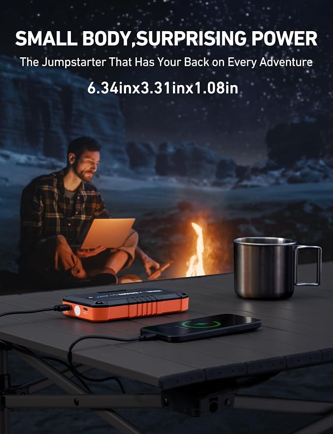 AstroAI S8 Mini Car Battery Jump Starter, 12V Portable Car Starter - Image 4