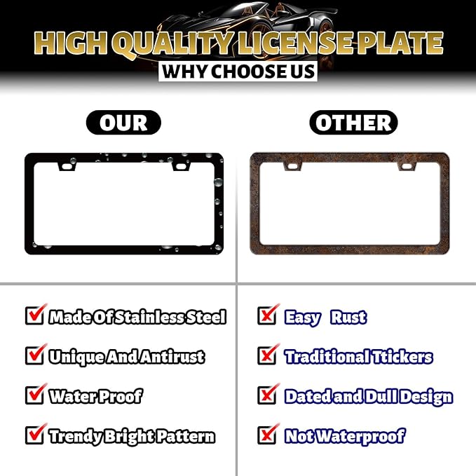 Crocodile Skin Print License Plate Frame Cool Animal Texture License Plate - Image 3