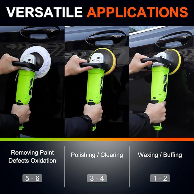 COMOWARE 1300W Professional Car Buffer Polisher - Image 8