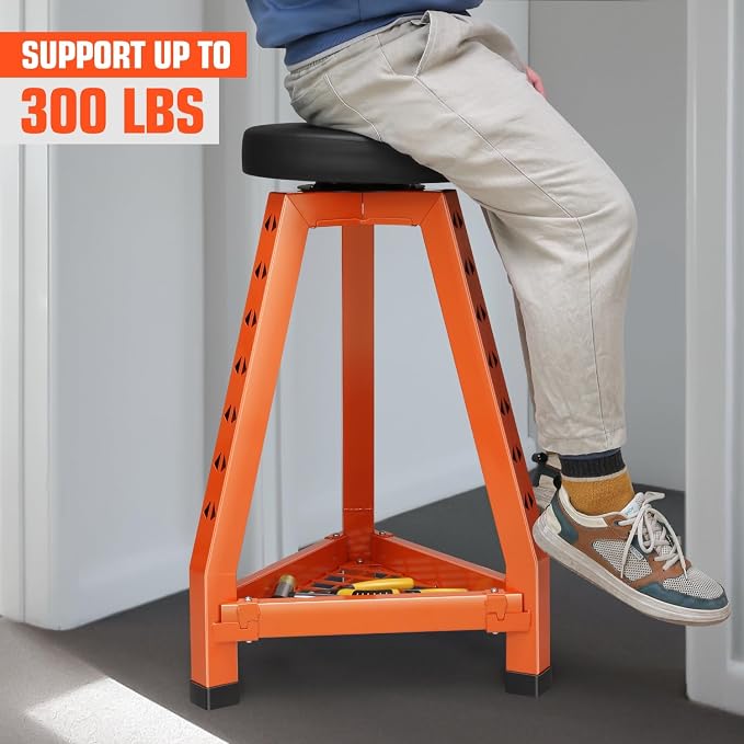 DNA MOTORING Heavy-Duty Padded Seat, Mechanics Shop Garage Stool, 300lbs - Image 7