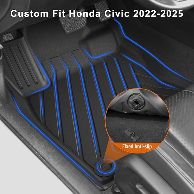 Floor Mats for Honda Civic 2022-2025 | for Acura Integra 2023-2025, All Weather - Image 4