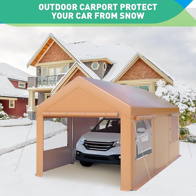10X20 Ft Heavy Duty Carport Canopy, Portable Garage, Car Tents, Reinforced - Image 7