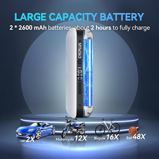 CYCPLUS Electric Air Compressor Portable Bicycle Pump Car Tire Inflator - Image 3
