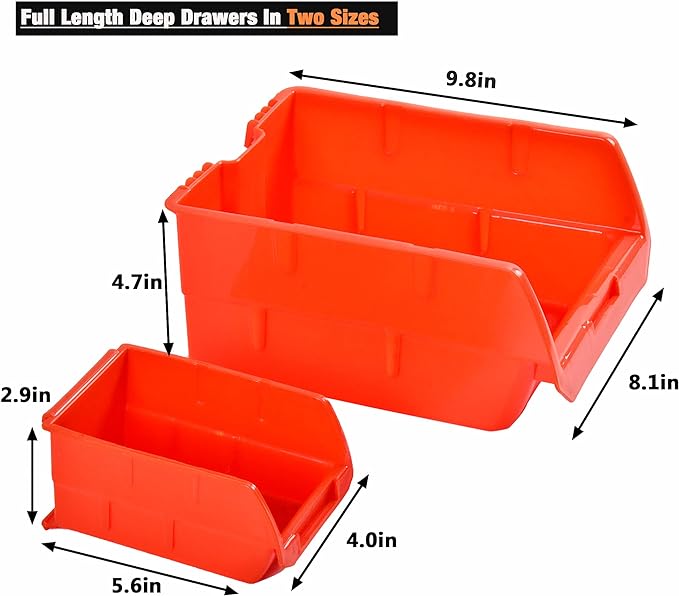 Wallmaster Wall Mounted Storage Bins, Wall Storage Bins Parts Rack 10 Bins&3 - Image 3