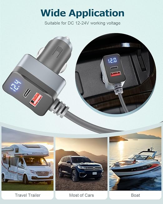 3 in 1 Starlink Mini Cable 12V Adapter 10FT Car Charger - Image 6