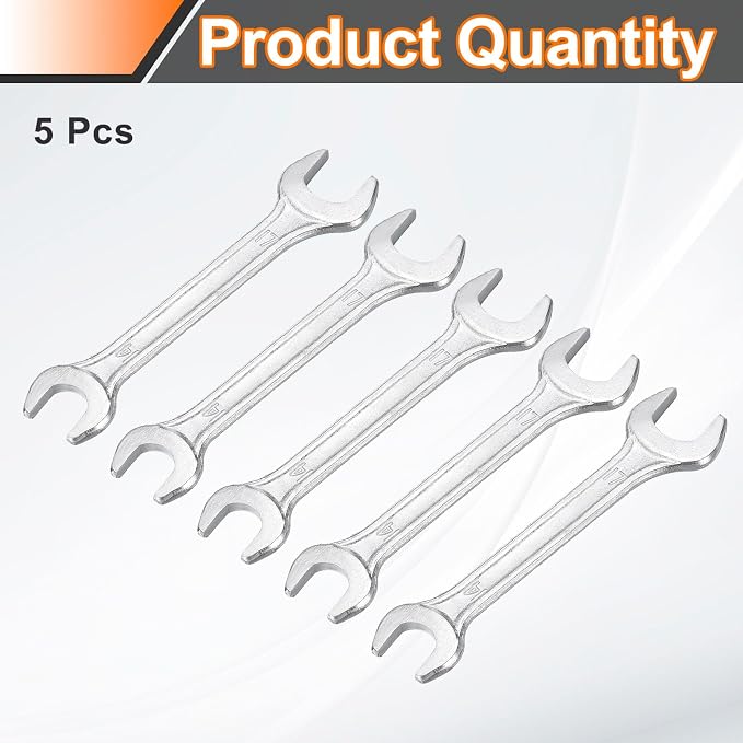 HARFINGTON 5pcs Double Open End Wrench 14mm x 17mm Metric 15 Degree Offset - Image 3