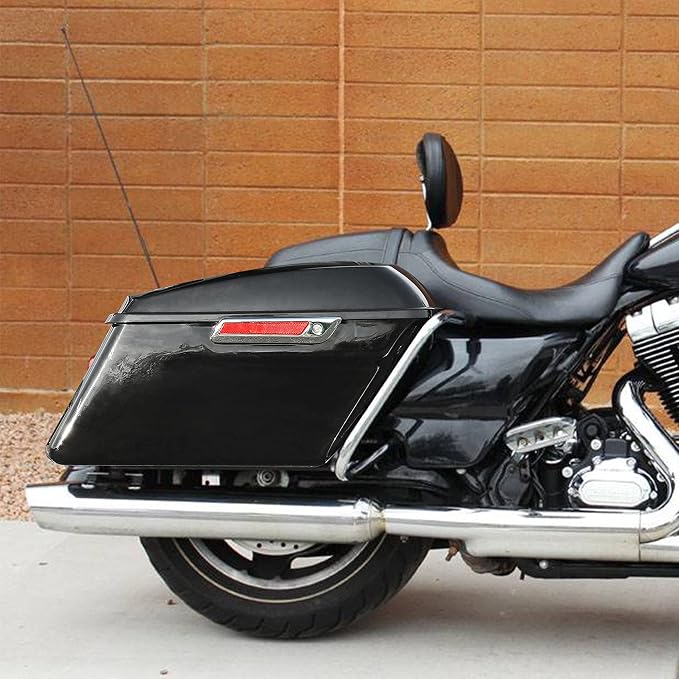 XFMT Vivid Black Motorcycle Saddlebags Hard Saddle Bags W/Black Conversion - Image 7