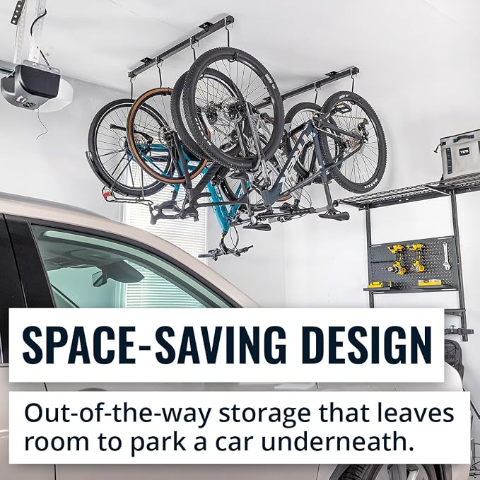 Teal Triangle Ceiling Mounted Bike Rack - Image 3