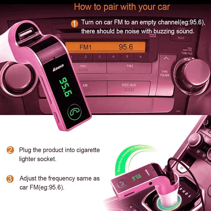 Bluetooth FM Transmitter for car, TIANSHILI handsfree Bluetooth Receiver Car Kit - Image 2