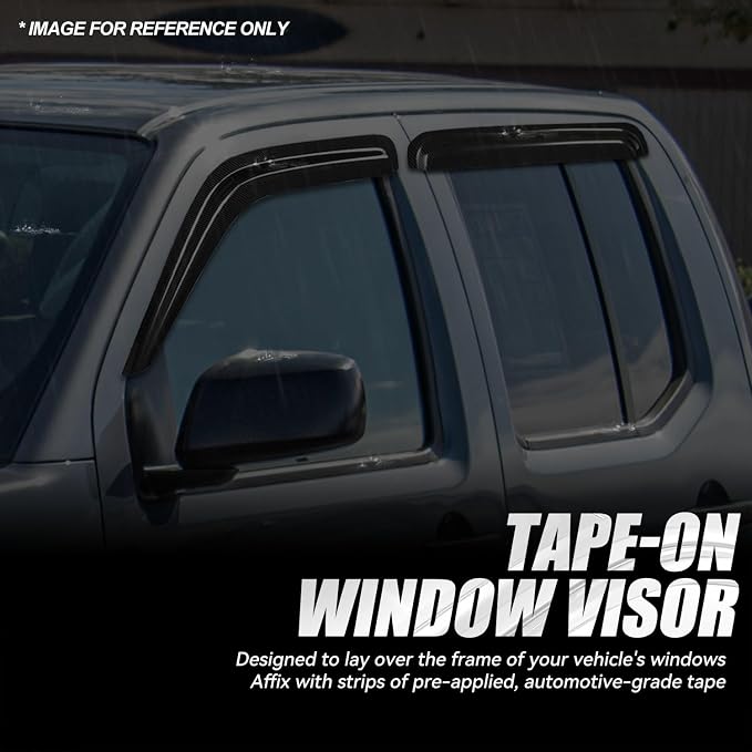 Auto Dynasty 4Pcs Carbon Fiber Pattern Window Visors Compatible - Image 3
