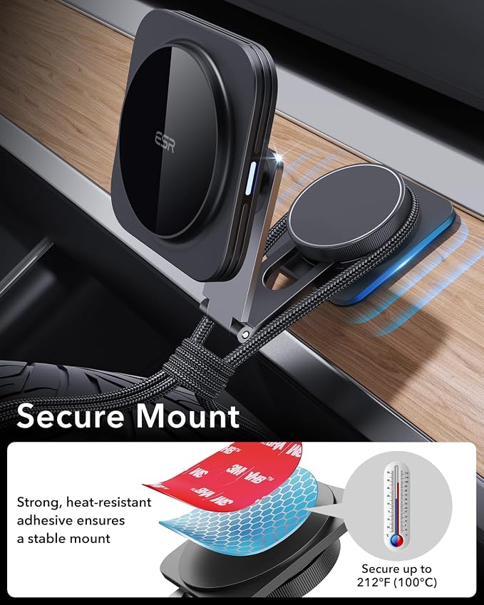 ESR for MagSafe Car Mount Charger, Foldable Dashboard Magnetic Wireless Car - Image 9