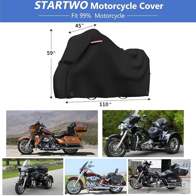 STARTWO Motorcycle Covers Waterproof Outdoor Storage - Image 2