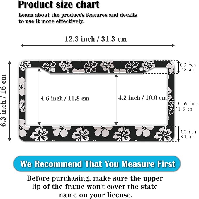 Automotive Exterior Accessories Black and White License Plate Frames Beautiful - Image 2