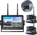 Fookoo HD Magnetic Wireless Backup Camera, 1080P 7" Dual Split Monitor & by FOOKOO