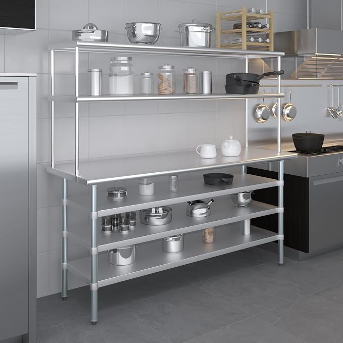 Amgood 24" x 72" Stainless Steel Work Table - Image 6
